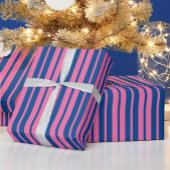 Pink Blue Stylish Stripes Pattern Design Cadeaupapier
