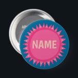 Pink Blue Sunshine Name Tag VOOR IT Pink Ronde Button 7,6 Cm<br><div class="desc">Decoreer je outfit met deze coole kunstknop. Het is een geweldig cadeau! U kunt het aanpassen en tekst ook toevoegen. Bekijk mijn winkel voor veel meer kleuren en patronen! Laat me weten of je ook iets op maat wilt.</div>
