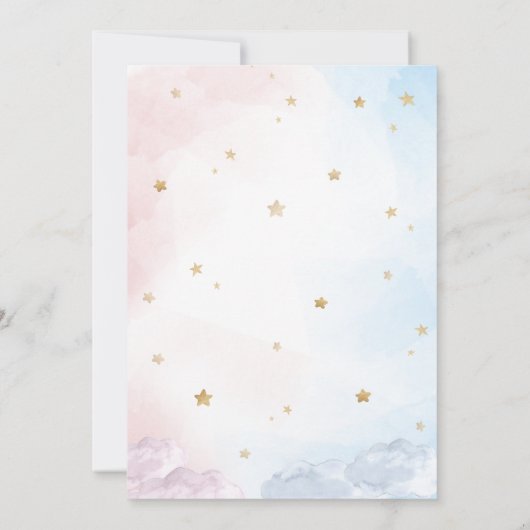 Pink Blue Twinkle Little Star Gender Reveal Kaart (Achterkant)