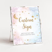 Pink Blue Twinkle Little Star Gender Reveal Sign Poster