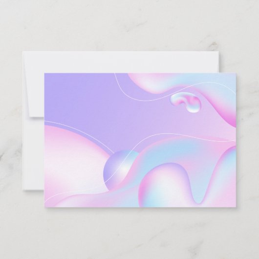 PINK & Blue Waterverf Holographic Design Beauty Bedankkaart (Achterkant)