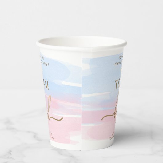Pink Blue Waterverf Team Girl Team Boy Papieren Bekers (Rechts)