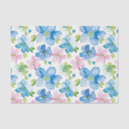 Pink Blue White Plaid Stripes Floral Birthday Tissuepapier