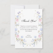 Pink & Blue Wildflower Geslacht onthullen Bedankkaart (Voorkant)