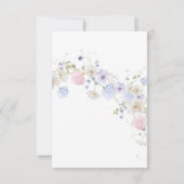 Pink & Blue Wildflower Geslacht onthullen Bedankkaart (Achterkant)