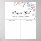 Pink & Blue Wildflower Geslacht Onthulling Voorspe Poster (Voorkant)