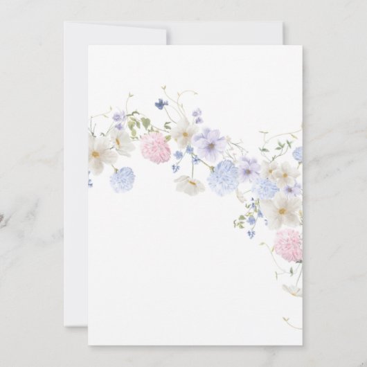 Pink Blue Wildflower Spring Summer Gender Reveal Kaart (Achterkant)