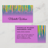 Pink Blue Yellow Watercolor Paint Visitekaartje (Voorkant / Achterkant)