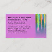 Pink Blue Yellow Watercolor Paint Visitekaartje (Achterkant)