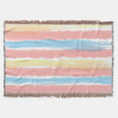 Pink Blue Yellow Waterverf Summer Stripes Deken (Voorkant)