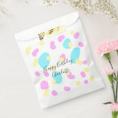 Pink blue yellowhappy birthday kids shapes abstrac bedankzakje (Gezegeld)