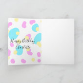 Pink blue yellowhappy birthday kids shapes abstrac kaart (Binnen)