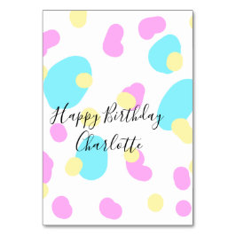 Pink blue yellowhappy birthday kids shapes abstrac kaart