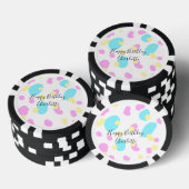 Pink blue yellowhappy birthday kids shapes abstrac poker chips (Opstapeling)