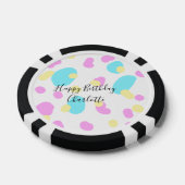 Pink blue yellowhappy birthday kids shapes abstrac poker chips (Enkel)