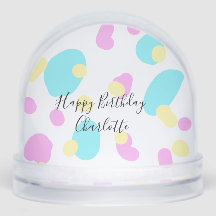 Pink blue yellowhappy birthday kids shapes abstrac