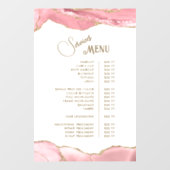 Pink Blush Agate Diensten Menu Raamsticker (Vel)