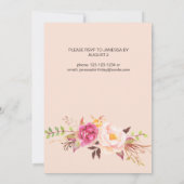 Pink Blush Blooming Floral Birthday Kaart (Achterkant)