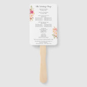 Pink Blush Blooming Floral Wedding Programme Handwaaier (Achterkant)
