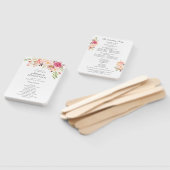 Pink Blush Blooming Floral Wedding Programme Handwaaier (Niet-gemonteerd)
