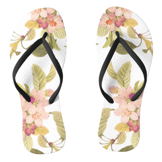 Pink Blush Blooming Summer Floral Botanical Teenslippers (Voetbed)