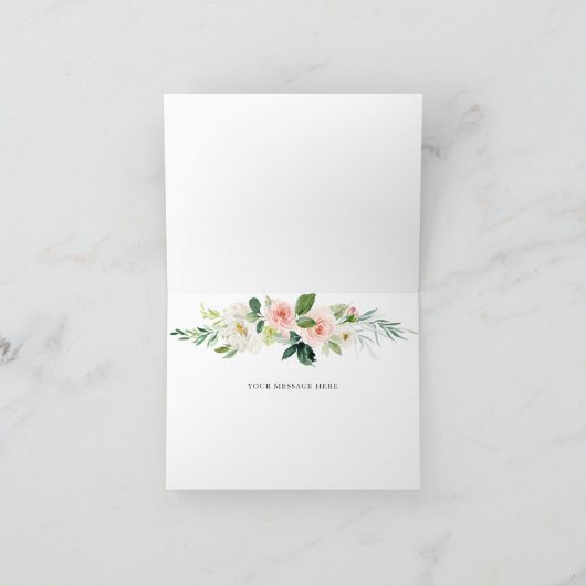 Pink Blush Blooms baby shower Dank u kaart (Binnen)