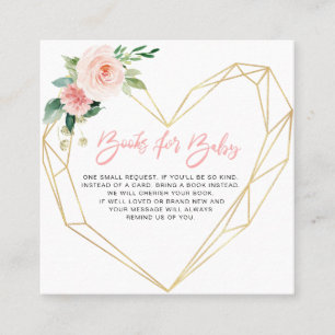 Pink Blush Blooms Geometrische boeken voor baby Ca Vierkante Visitekaartje