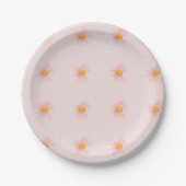 Pink Blush Boho Daisy Birthday Party  Papieren Bordje (Voorkant)