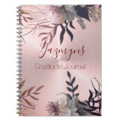 Pink Blush Botanical Personalized Gratitude Notitieboek (Voorkant)