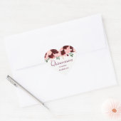 Pink Blush Bourgogne Roos Quinceanera Party Hart Sticker (Envelop)