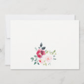 Pink Blush Bourgondië Roos Weekend Party Kaart (Achterkant)