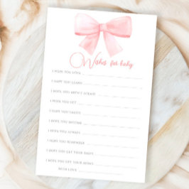 Pink Blush Bow Wensen voor Baby shower Game