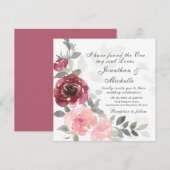 Pink Blush Burgundy Floral Christianl Wedding Kaart (Voorkant / Achterkant)