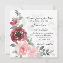 Pink Blush Burgundy Floral Christianl Wedding