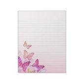 Pink Blush Butterflies Lined Notes Papier Notitieb Notitieblok (Linkerzijde)