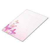 Pink Blush Butterflies Lined Notes Papier Notitieb Notitieblok (Schuin)