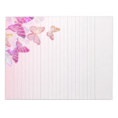 Pink Blush Butterflies Lined Notes Papier Notitieb Notitieblok (Voorkant)