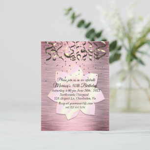 Pink Blush Elegant Lotus Flower Birthday Briefkaart