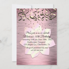Pink Blush Elegant Lotus Flower Birthday Kaart