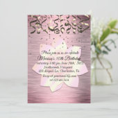 Pink Blush Elegant Lotus Flower Birthday Kaart (Staand voorkant)