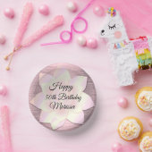 Pink Blush Elegant Lotus Flower Birthday Papieren Kommen (Feest)