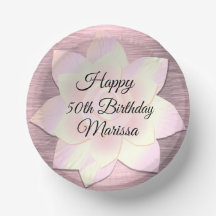 Pink Blush Elegant Lotus Flower Birthday