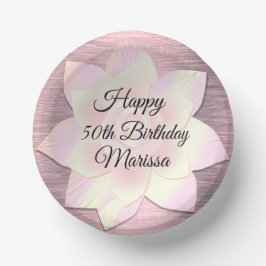 Pink Blush Elegant Lotus Flower Birthday Papieren Kommen