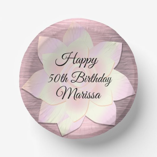 Pink Blush Elegant Lotus Flower Birthday Papieren Kommen (Voorkant)