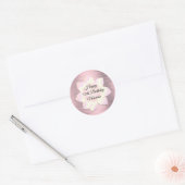 Pink Blush Elegant Lotus Flower Birthday Ronde Sticker (Envelop)