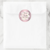 Pink Blush Elegant Lotus Flower Birthday Ronde Sticker (Tas)