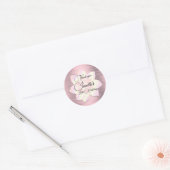 Pink Blush Elegant Lotus Flower Birthday Ronde Sticker (Envelop)