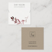 PINK BLUSH FAUNA WATERVERF KETTING DISPLAY LOGO VIERKANTE VISITEKAARTJE (Voorkant / Achterkant)