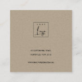 PINK BLUSH FAUNA WATERVERF KETTING DISPLAY LOGO VIERKANTE VISITEKAARTJE (Achterkant)
