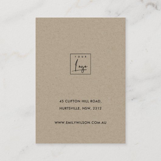 PINK BLUSH FAUNA WATERVERF KETTING DISPLAY LOGO VISITEKAARTJE (Achterkant)